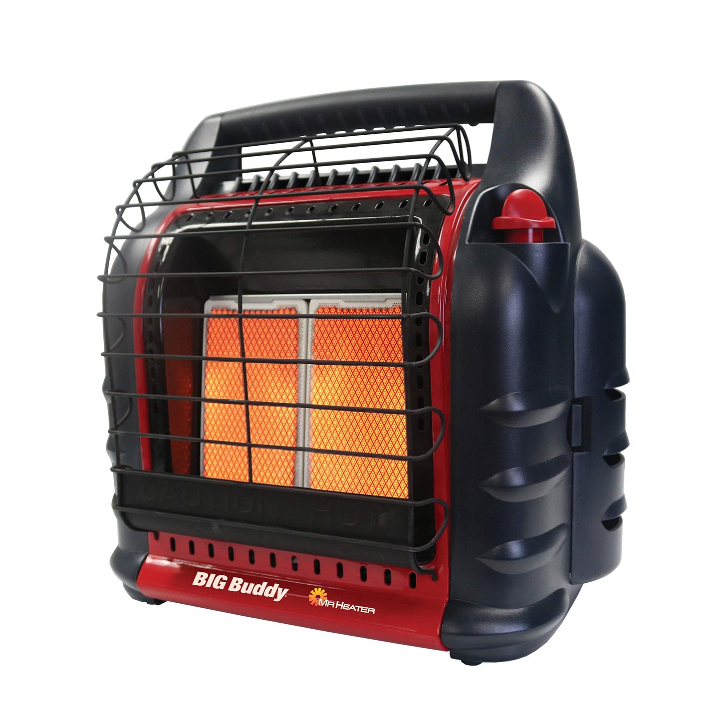 Mr Heater 4000 to 18000 BTU 3 Setting Portable LP Gas Heater Unit with Dual Tank Connection for Indoor and Outdoor Use, Black/Red - CookCave