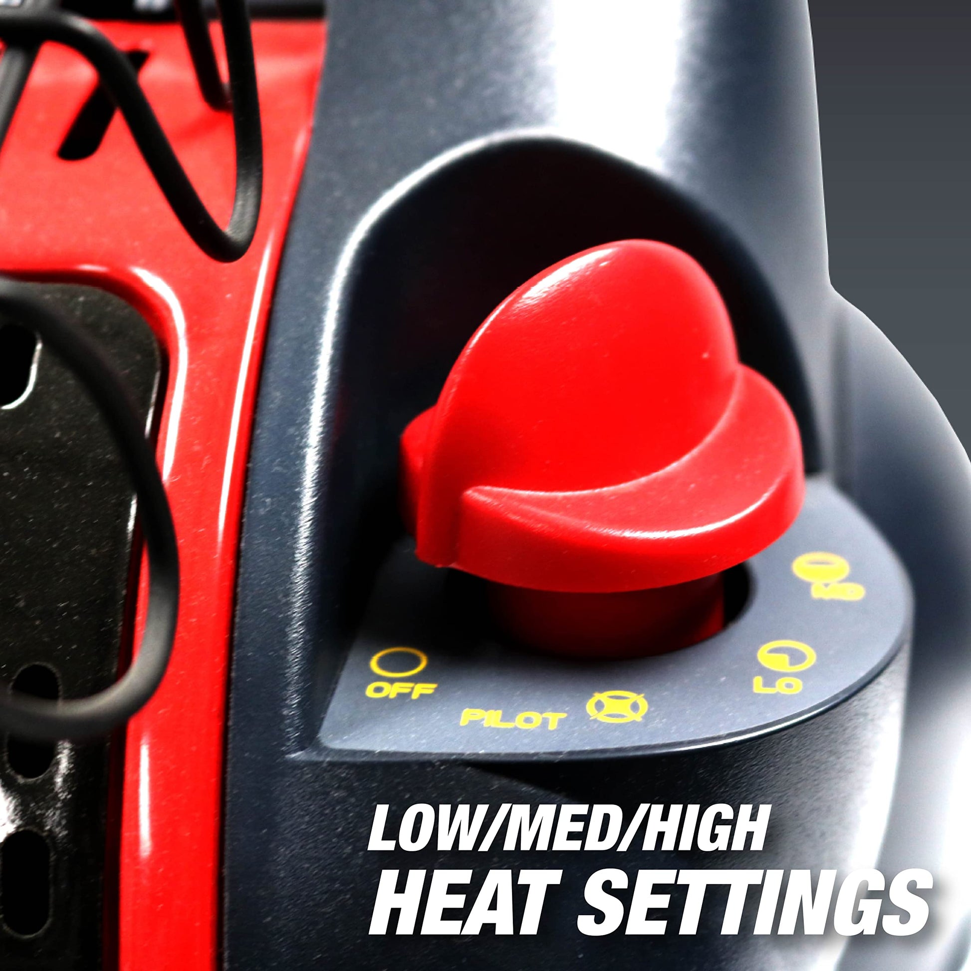 Mr Heater 4000 to 18000 BTU 3 Setting Portable LP Gas Heater Unit with Dual Tank Connection for Indoor and Outdoor Use, Black/Red - CookCave