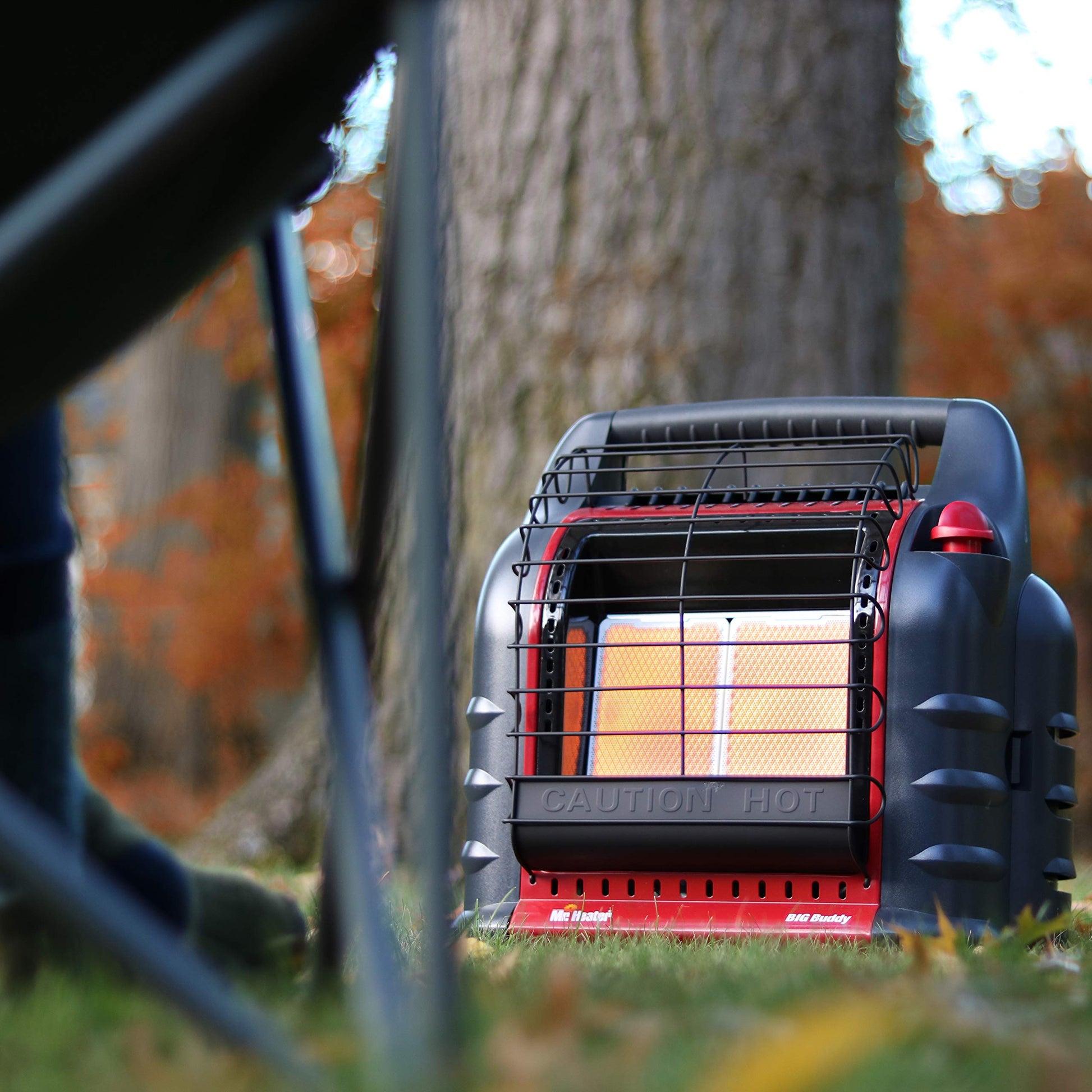 Mr Heater 4000 to 18000 BTU 3 Setting Portable LP Gas Heater Unit with Dual Tank Connection for Indoor and Outdoor Use, Black/Red - CookCave