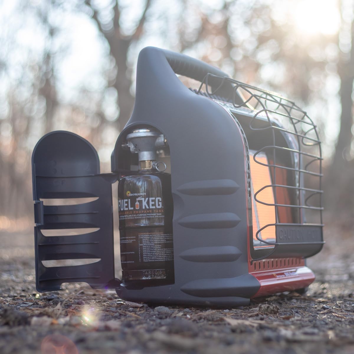 Mr Heater 4000 to 18000 BTU 3 Setting Portable LP Gas Heater Unit with Dual Tank Connection for Indoor and Outdoor Use, Black/Red - CookCave