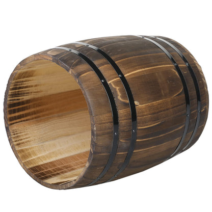MyGift Wine Barrel Design Kitchen Utensil Crock, Vintage Rustic Burnt Wood Cooking Tool Holder - CookCave