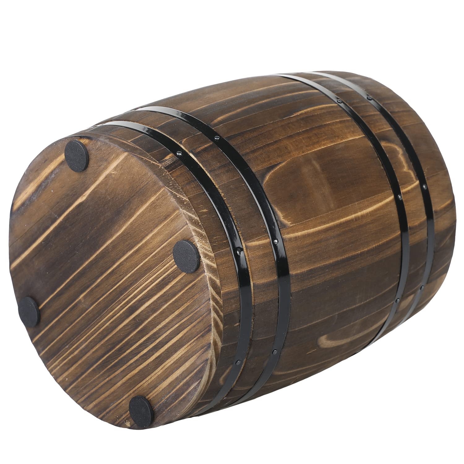 MyGift Wine Barrel Design Kitchen Utensil Crock, Vintage Rustic Burnt Wood Cooking Tool Holder - CookCave