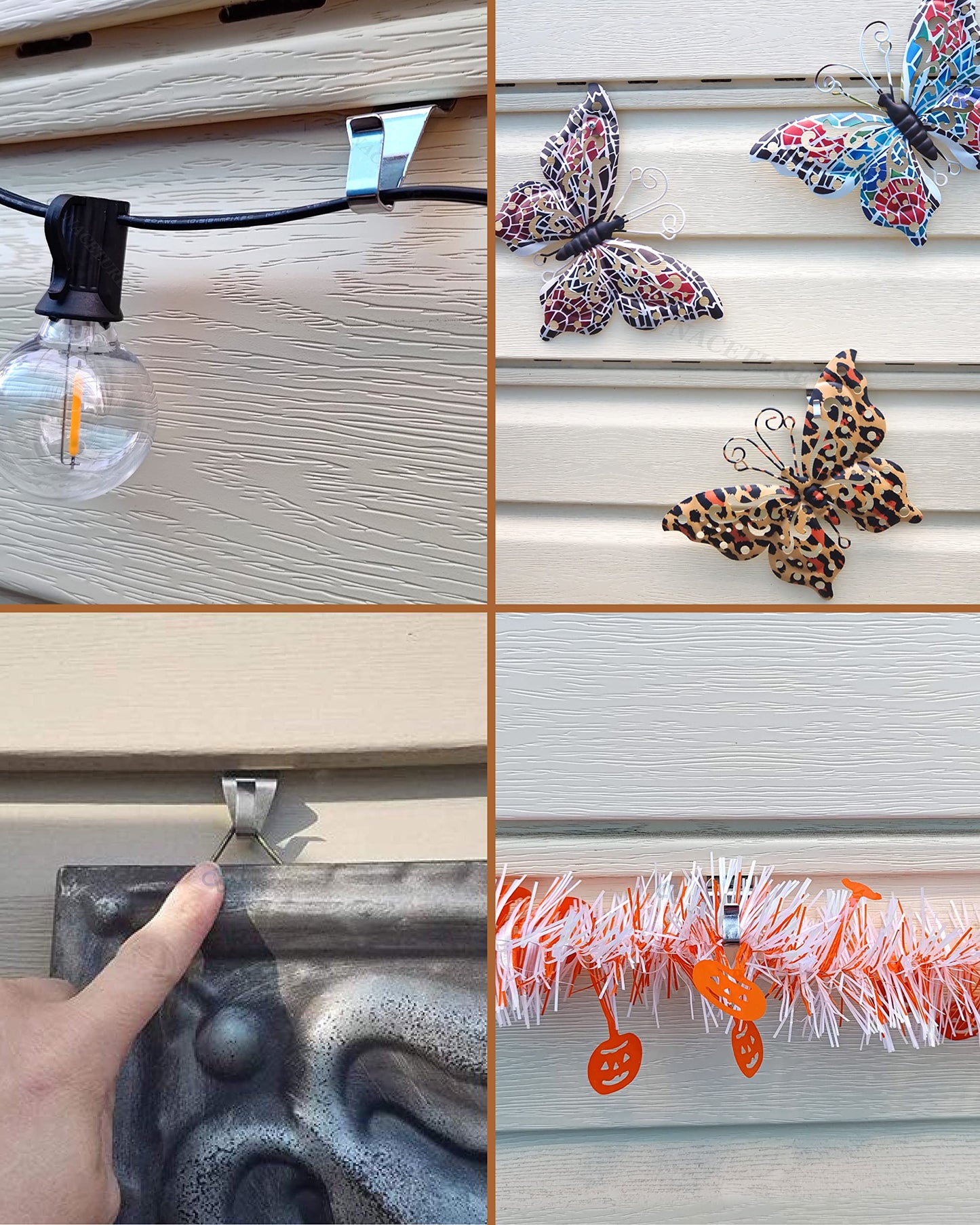 NACETURE Vinyl Siding Hooks Hanger (10 Pack) | No Drill Vinyl Hooks for Hanging Outdoor Decor, Sliver - CookCave