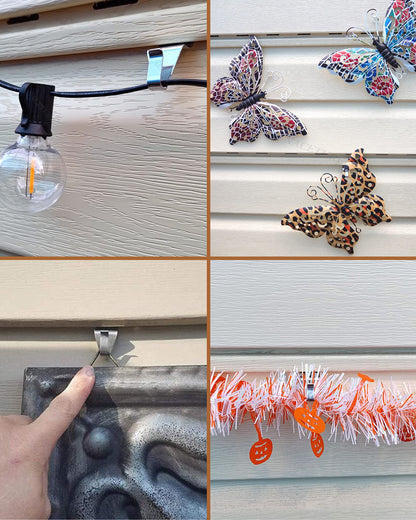 NACETURE Vinyl Siding Hooks Hanger (10 Pack) | No Drill Vinyl Hooks for Hanging Outdoor Decor, Sliver - CookCave