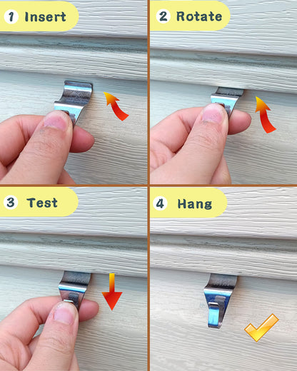 NACETURE Vinyl Siding Hooks Hanger (10 Pack) | No Drill Vinyl Hooks for Hanging Outdoor Decor, Sliver - CookCave