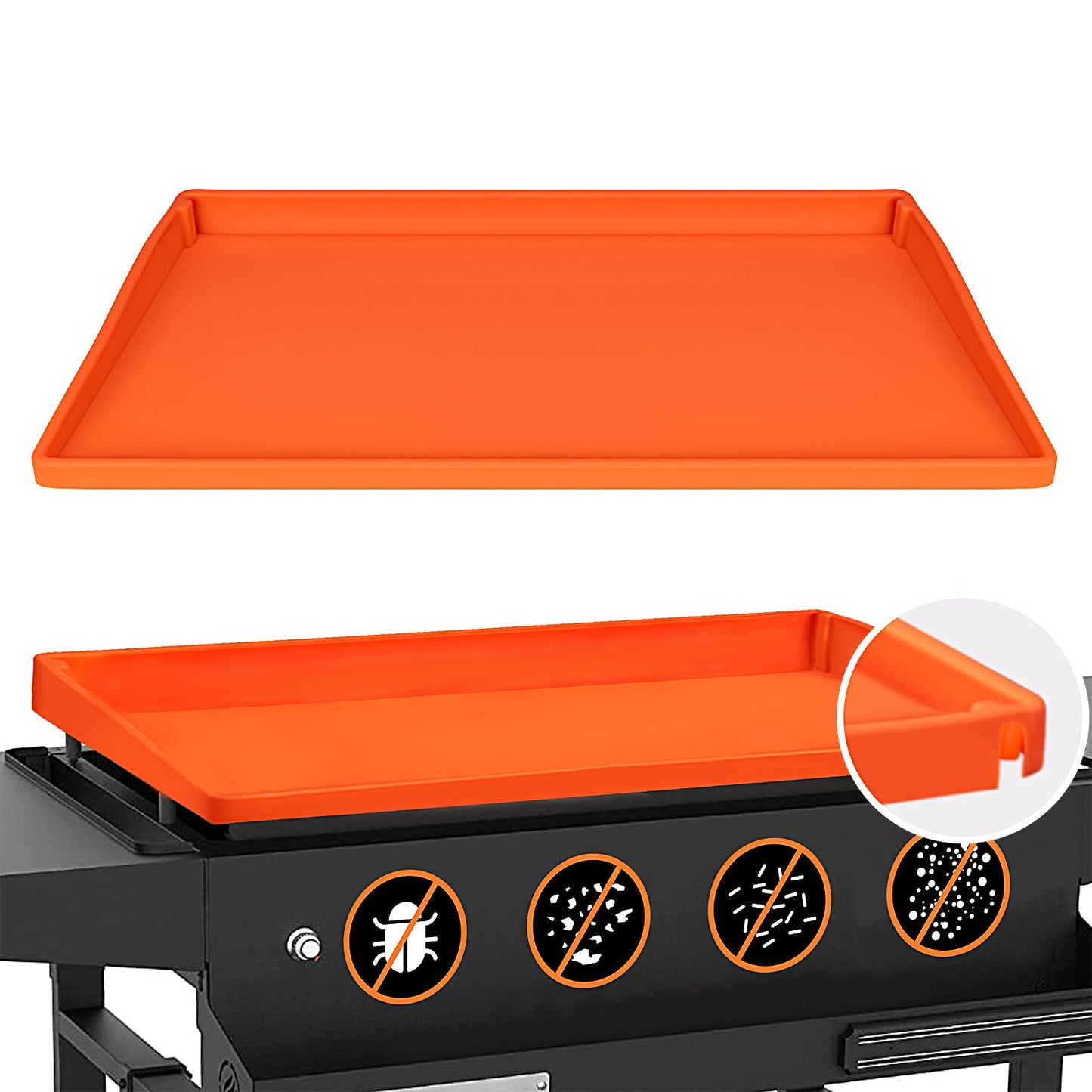 NancyL 36 Inch Silicone Griddle Cover for Blackstone, Full-Wrap 36" Griddle Mat Protective Grill for Blackstone Protector Accessories Kit, Protect from Rust, Rodents, Insects, Debris - CookCave