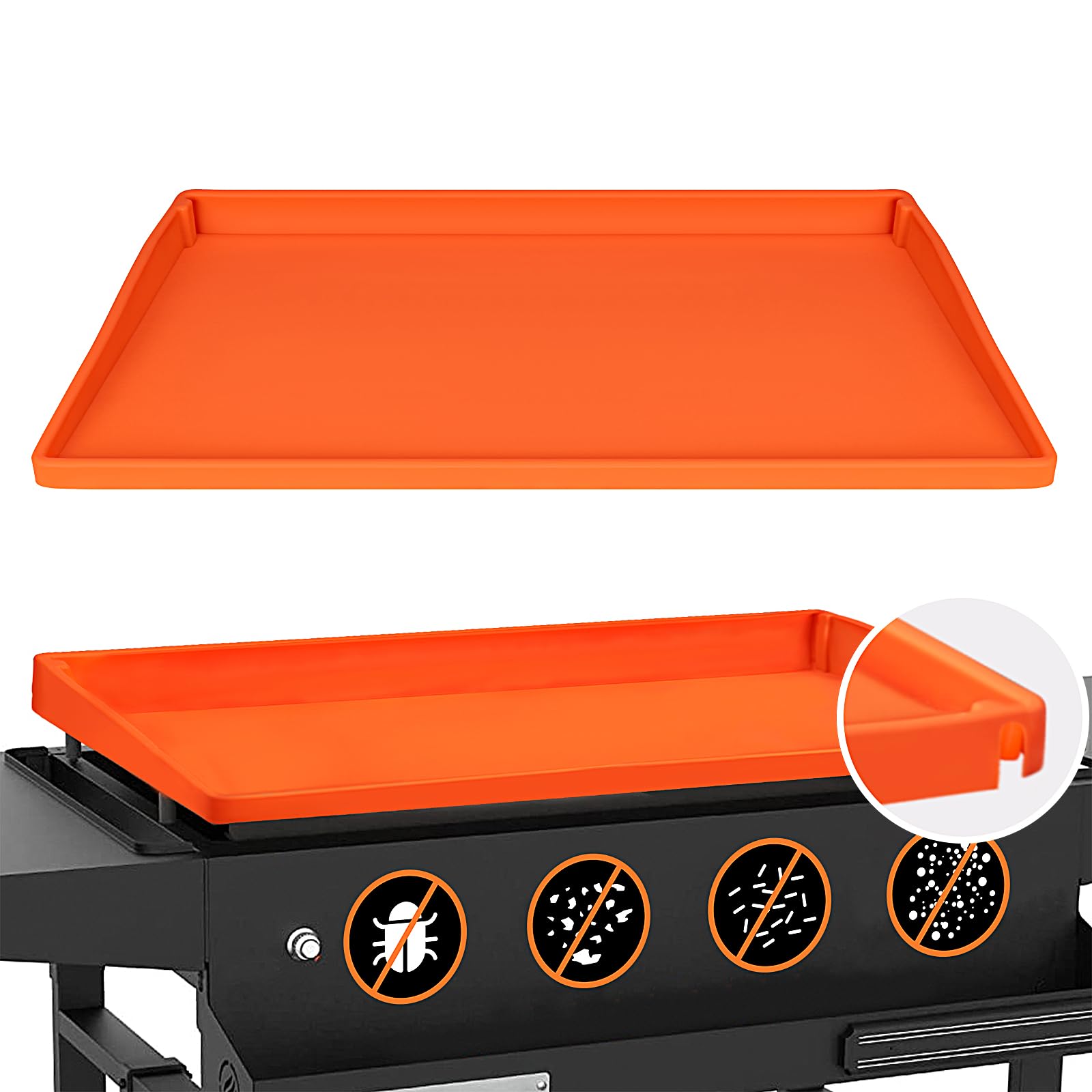 NancyL 36 Inch Silicone Griddle Cover for Blackstone, Full-Wrap 36" Griddle Mat Protective Grill for Blackstone Protector Accessories Kit, Protect from Rust, Rodents, Insects, Debris - CookCave