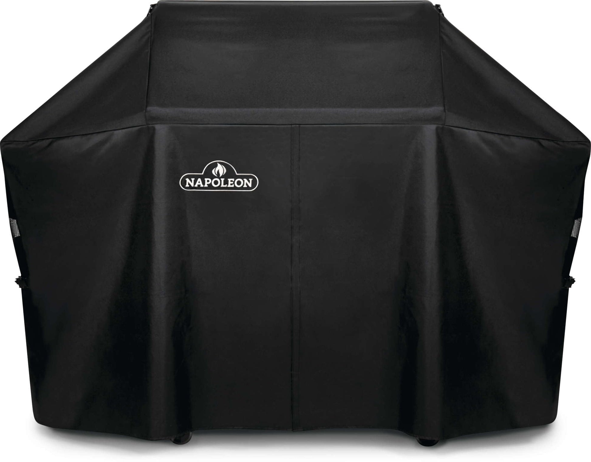 Napoleon BBQ Grill Cover for Prestige PRO 500 and Prestige 500 - Black BBQ Cover, Water Resistant, UV Protected, Air Vents, Velcro Closure, Hanging Loops, Adjustable Buckled Straps To Secure Cover - CookCave