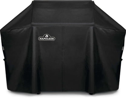 Napoleon BBQ Grill Cover for Prestige PRO 500 and Prestige 500 - Black BBQ Cover, Water Resistant, UV Protected, Air Vents, Velcro Closure, Hanging Loops, Adjustable Buckled Straps To Secure Cover - CookCave
