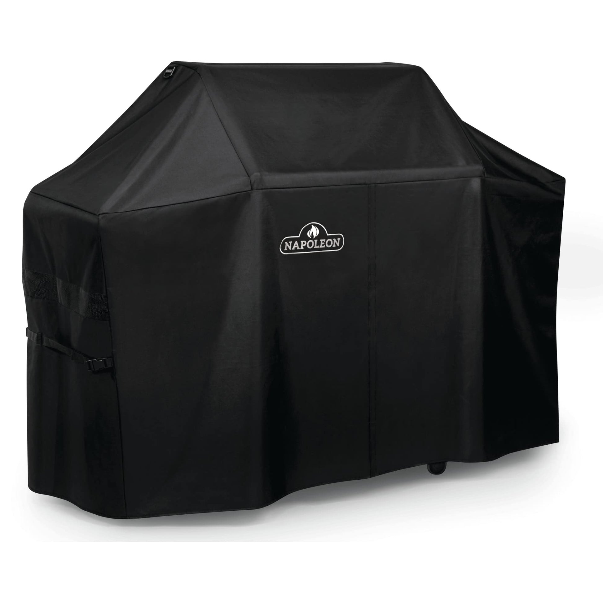 Napoleon BBQ Grill Cover for Prestige PRO 500 and Prestige 500 - Black BBQ Cover, Water Resistant, UV Protected, Air Vents, Velcro Closure, Hanging Loops, Adjustable Buckled Straps To Secure Cover - CookCave