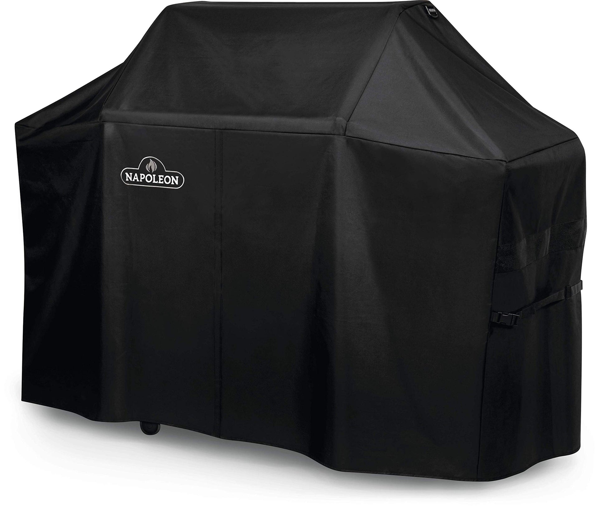 Napoleon BBQ Grill Cover for Prestige PRO 500 and Prestige 500 - Black BBQ Cover, Water Resistant, UV Protected, Air Vents, Velcro Closure, Hanging Loops, Adjustable Buckled Straps To Secure Cover - CookCave