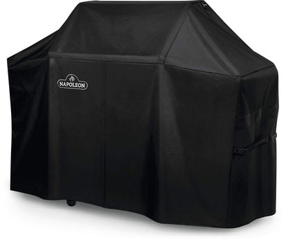 Napoleon BBQ Grill Cover for Prestige PRO 500 and Prestige 500 - Black BBQ Cover, Water Resistant, UV Protected, Air Vents, Velcro Closure, Hanging Loops, Adjustable Buckled Straps To Secure Cover - CookCave