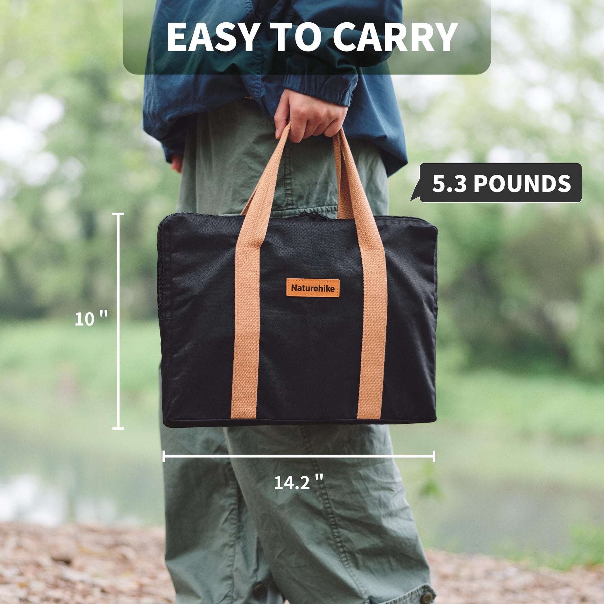 Naturehike Camping Charcoal Grill for IGT Table, Folding Barbecue Grill with Tongs & Carry Bag, Portable BBQ Grill for Outdoor Car Camping Cooking Tailgating - CookCave