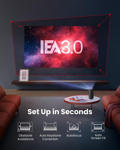NEBULA Capsule 3 GTV Projector, Netflix Officially Licensed, 1080P Smart Mini Projector with Wi-Fi, 2.5 Hours of Playtime, 120-Inch Display, Dolby Digital, Ultra Portable for Any Space - CookCave