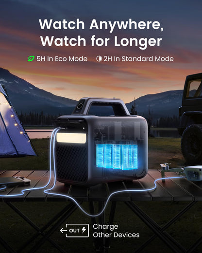 NEBULA Mars 3 Outdoor Portable Projector, 1000 ANSI Lumens, AI-Powered Image, Built-In Battery with 5 Hour Playtime, Android TV, 200 Inch Home Theater, for Backyard, Office and Business, and Camping - CookCave