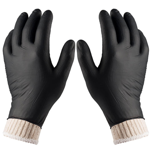 Nechtik BBQ Gloves - Disposable with 4 Cotton Liners and 100 Black Nitrile Gloves - Machine Washable, Powder Free, Latex Free - CookCave