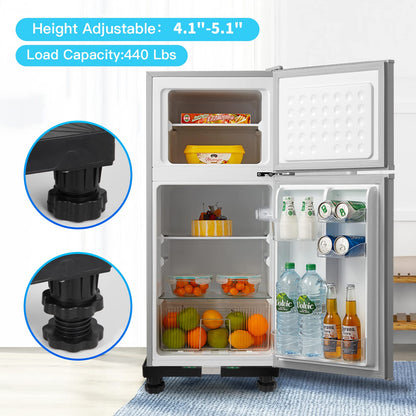 Nefish Mini Fridge Stand Universal Raised Base Adjustable Refrigerator Stands with 4 Strong Feet Washing Machine Pedestal Multi-Functional Bases for Dryer (Black) - CookCave
