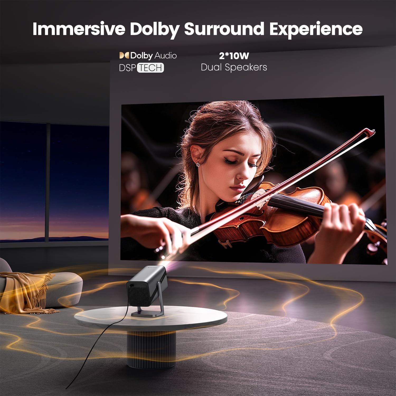 Netflix-Licensed丨20W Dolby Audio丨360°Adjustable Stand: Smart 4K Projector with WiFi 6 and 2-Way Bluetooth, Electric Focus & Auto Keystone, iWIMIUS 1080P Mini Portable Outdoor Proyector w/ HDMI ARC - CookCave