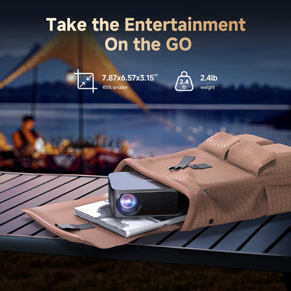 [Netflix-Licensed/Dolby Audio]Outdoor Projector with Wifi 6 and Bluetooth, iSinbox 1080P Native 800ANSI Portable Movie Projector, Built-in Netflix/YouTube/PrimeVideo, Electric Focus Smart Projector - CookCave