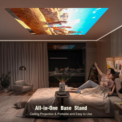 [Netflix Officially & Auto Focus] VOPLLS 4K Projector with WiFi and Bluetooth, 3D Stereo Sound & Auto Keystone Video Projector, Outdoor Movie Projector, 50% Zoom, MAX 300''Display (Grey) - CookCave