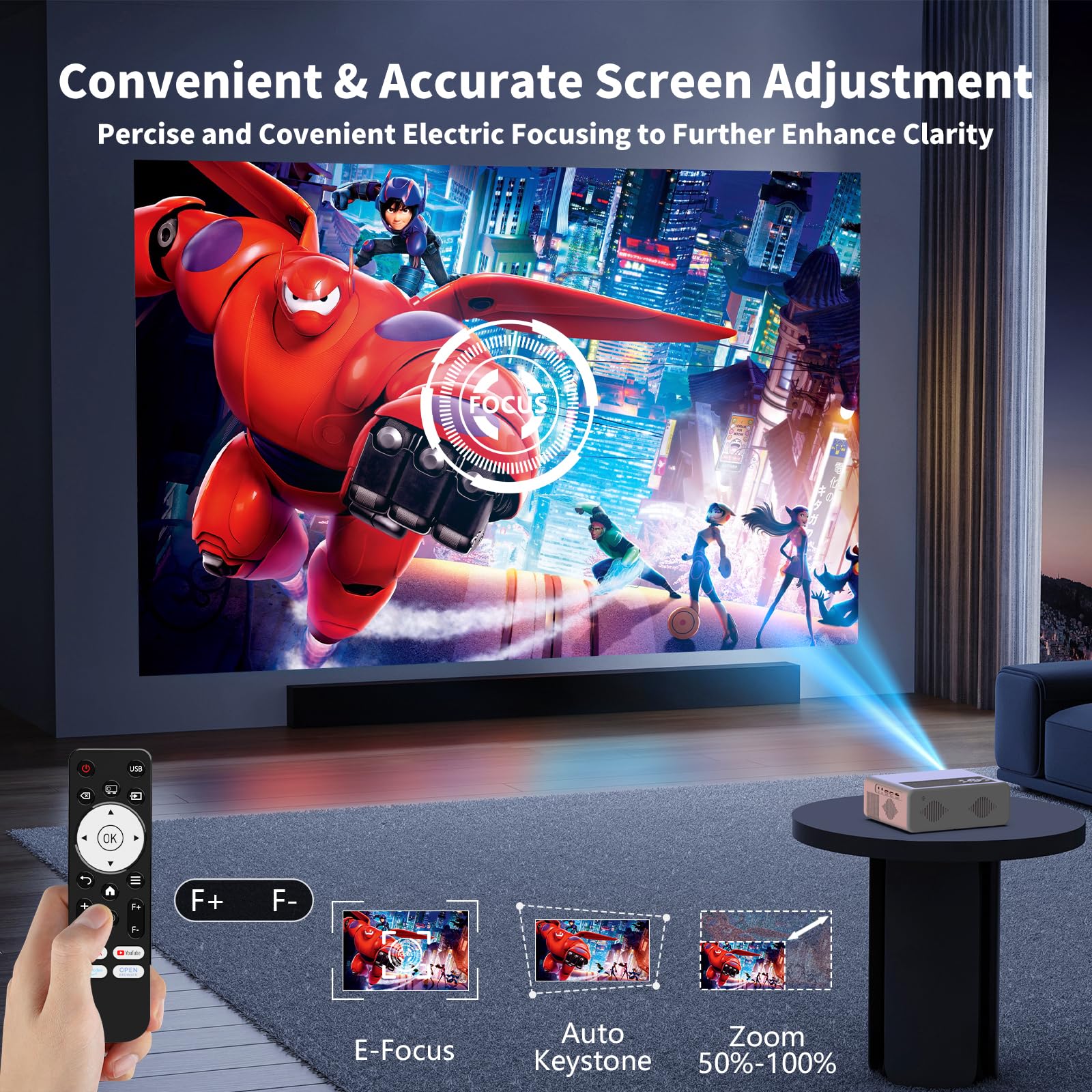 Netflix-Officially-Licensed PANSEBA 4K Smart Projector with WiFi and Bluetooth, Outdoor Projector with Auto Keystone, Portable Movie projector with 2S Focus, Home Projector for Game/Phone/Laptop - CookCave