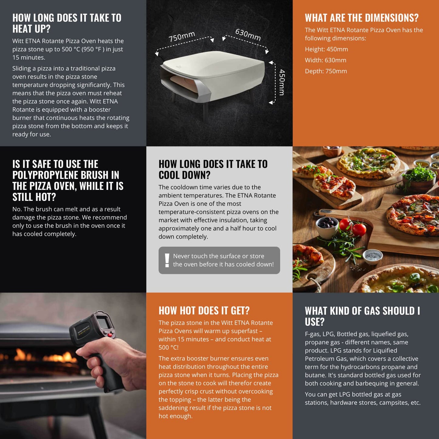 NEW Witt ETNA Rotante Award Winning Pizza Oven with 360 Degrees Rotating Pizza Stone and Booster Burner. This Outdoor Gas Pizza Oven Bakes a Pizza in Less than a minute -Stone - CookCave