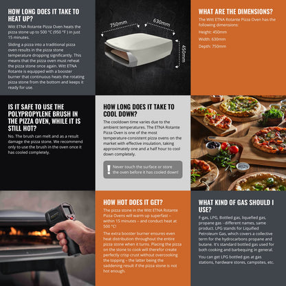 NEW Witt ETNA Rotante Award Winning Pizza Oven with 360 Degrees Rotating Pizza Stone and Booster Burner. This Outdoor Gas Pizza Oven Bakes a Pizza in Less than a minute -Stone - CookCave