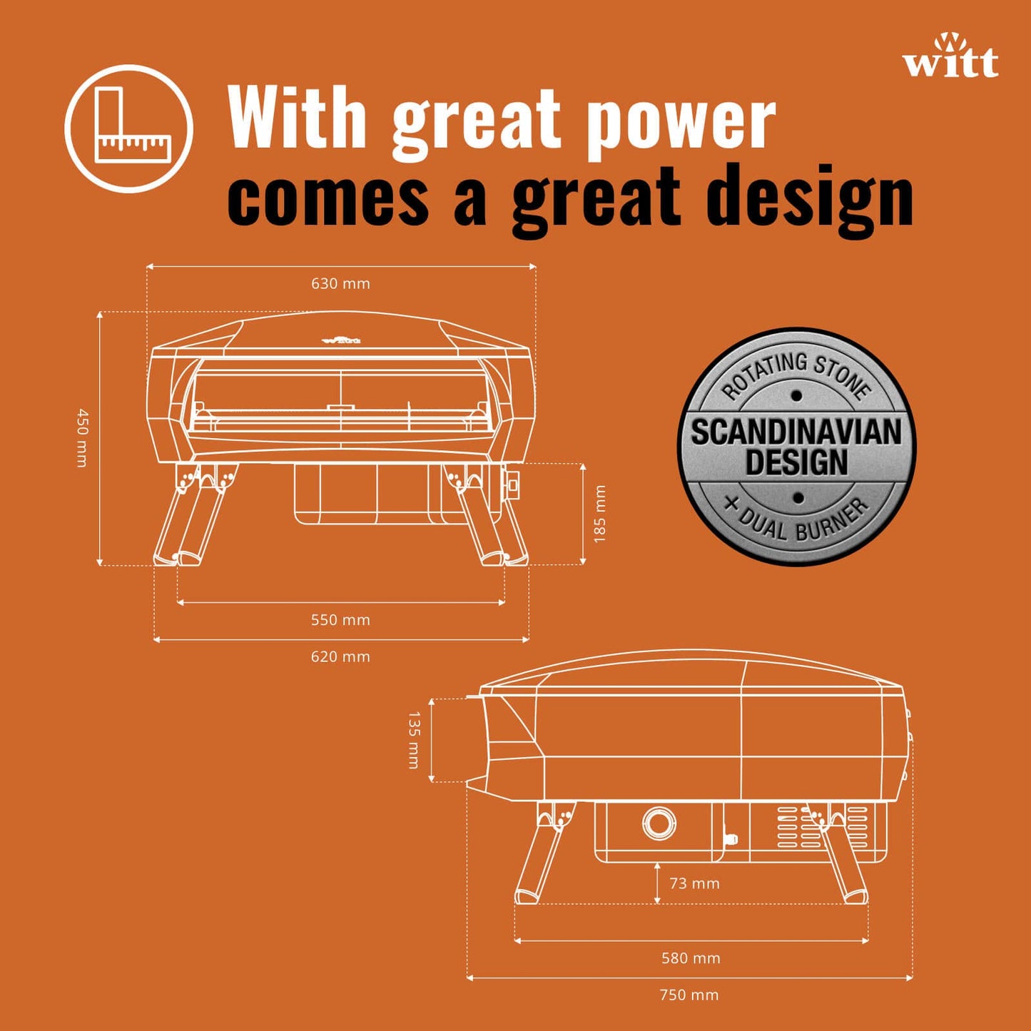 NEW Witt ETNA Rotante Award Winning Pizza Oven with 360 Degrees Rotating Pizza Stone and Booster Burner. This Outdoor Gas Pizza Oven Bakes a Pizza in Less than a minute -Stone - CookCave