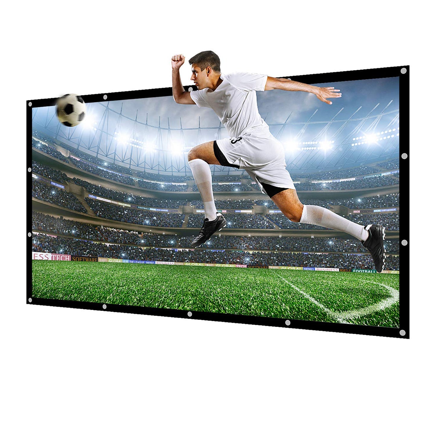 NIERBO Huge Large Projector Screen 300 inch of Thick Canvas Material 16:9 Projection Movies Screen Outdoor Projection Screen for Church School Home Indoor 1.6 Gain Not Include Mount - CookCave