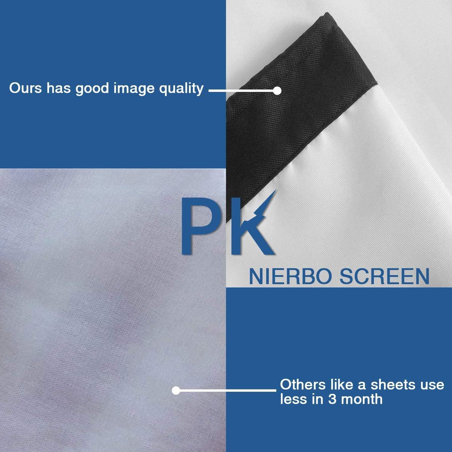 NIERBO Huge Large Projector Screen 300 inch of Thick Canvas Material 16:9 Projection Movies Screen Outdoor Projection Screen for Church School Home Indoor 1.6 Gain Not Include Mount - CookCave