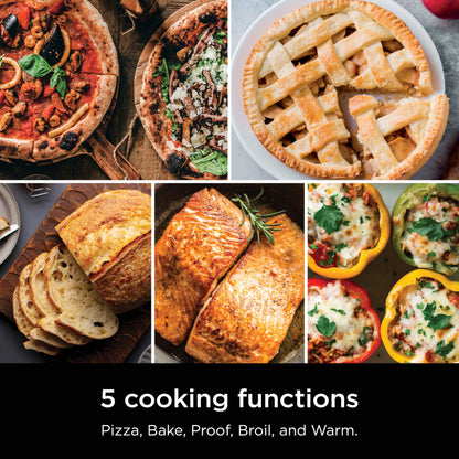 Ninja Artisan Outdoor Pizza Oven, 12-inch, 3-minute Pizza, Neapolitan, Thin Crust, New York Chicago, Custom, 700F Max Temperature, Electric Heat, Bake, Broil, Proof, Warm, MO201 - CookCave