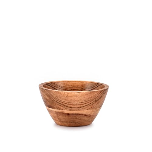NIRMAN Acacia Wood Bowl Sets of 4 for Kitchen Meal Party and Nuts, Candy, Appetizer, Snacks, Olive (4.5" x 4.5" x 2.5") - CookCave