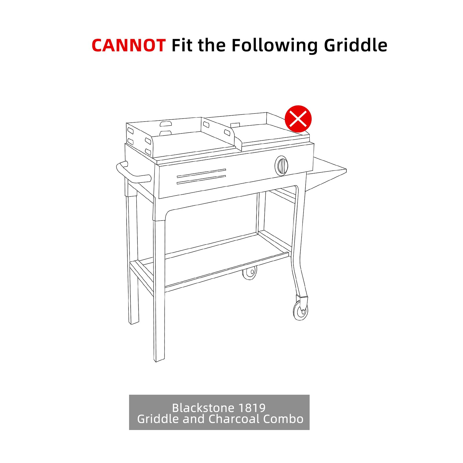 NOELIFE Grill Cover for Blackstone 22 inch Griddle with Hood and Stand, Waterproof Griddle Accessories for Blackstone 17 and 22 inch, Windproof and UV Resistant (Cover only) - CookCave