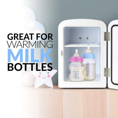 Nostalgia Retro 6-Can Personal Cooling and Heating Mini Refrigerator with Eraser Board Door Carry Handle and Display Window for Home, Office, Car, Boat or Dorm Room, Black - CookCave