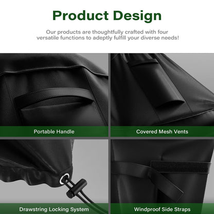 NUPICK 7106 Grill Cover for Weber Spirit 2-300 & Spirit II 200/300 Series - 52 inch Heavy Duty BBQ Cover, Storm-Proof PVC Material, UV & Fade Resistant, Double Straps & Air Vents - CookCave