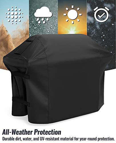 NUPICK 7106 Grill Cover for Weber Spirit 2-300 & Spirit II 200/300 Series - 52 inch Heavy Duty BBQ Cover, Storm-Proof PVC Material, UV & Fade Resistant, Double Straps & Air Vents - CookCave