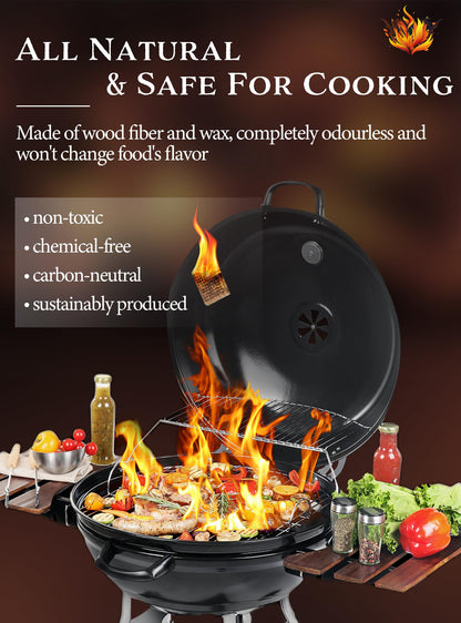 Nvkrvks Fire Starter, Easy-Burning Fire Starter Squares for Wood Stoves, Campfires, Grill Pit and Fireplace, Natural & Waterproof BBQ Fire Starters, 64 Mini Square - CookCave