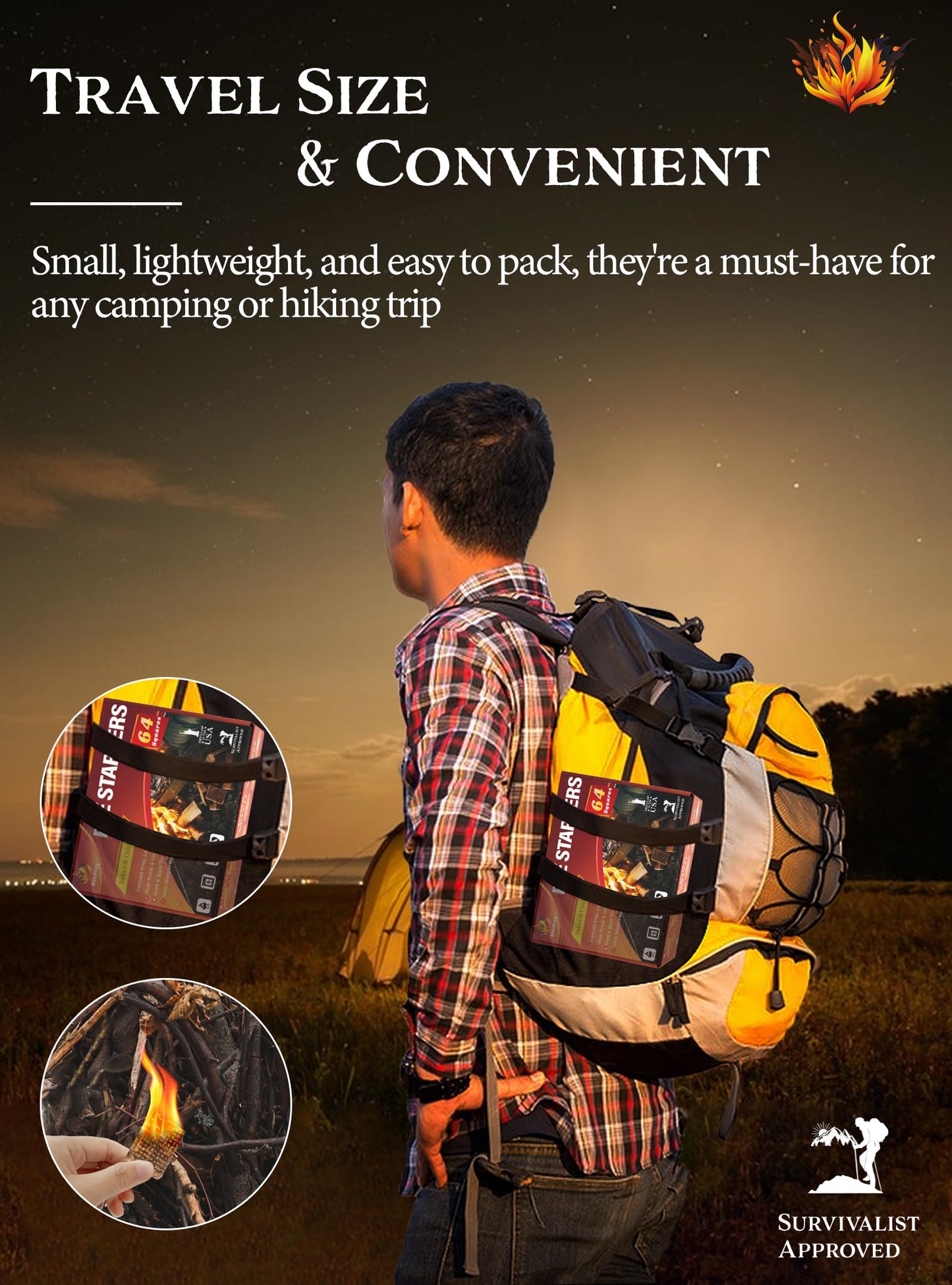 Nvkrvks Fire Starter, Easy-Burning Fire Starter Squares for Wood Stoves, Campfires, Grill Pit and Fireplace, Natural & Waterproof BBQ Fire Starters, 64 Mini Square - CookCave