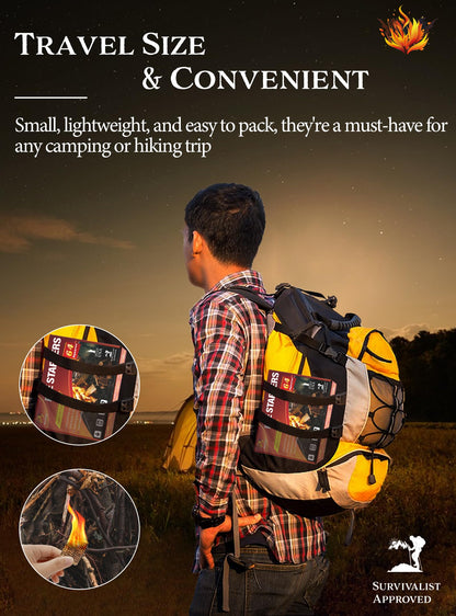 Nvkrvks Fire Starter, Easy-Burning Fire Starter Squares for Wood Stoves, Campfires, Grill Pit and Fireplace, Natural & Waterproof BBQ Fire Starters, 64 Mini Square - CookCave