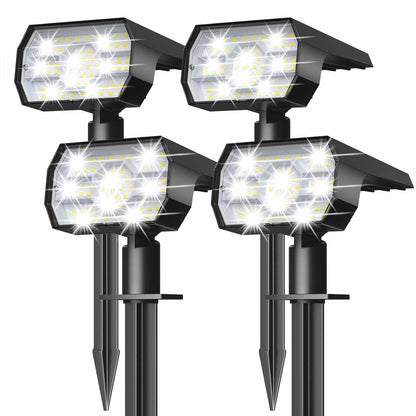 NYMPHY Solar Lights Outdoor Waterproof IP68, 56 LED 3 Lighting Modes Solar Powered Garden Yard Spot Solar Lights for Outside Landscape- 4 Pack (Cool White) - CookCave