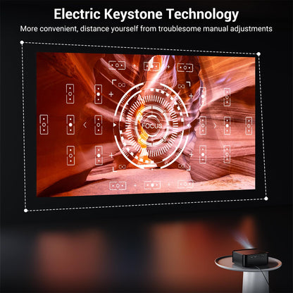 Official Licensed Netflix Smart Projector, HAPPRUN Projector 4K with Wifi and Bluetooth, DoIby Audio, Built-in Apps, Native 1080P 1000ANSI, Electric Focus, Portable Projector for Home Cinema, Bedroom - CookCave