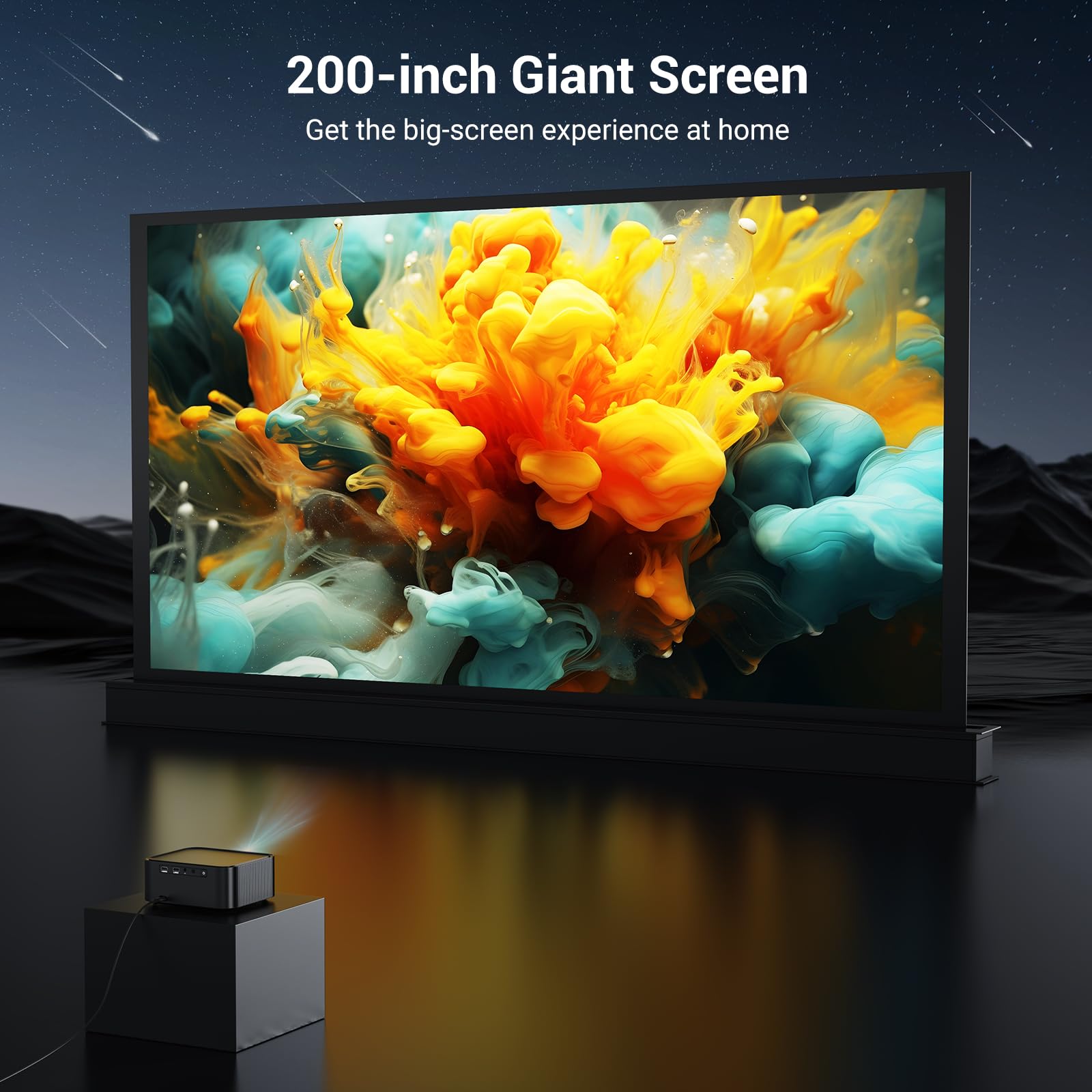 Official Licensed Netflix Smart Projector, HAPPRUN Projector 4K with Wifi and Bluetooth, DoIby Audio, Built-in Apps, Native 1080P 1000ANSI, Electric Focus, Portable Projector for Home Cinema, Bedroom - CookCave