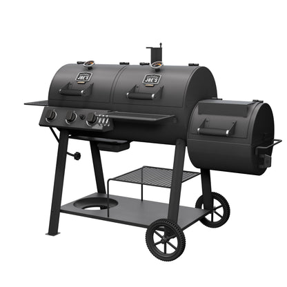 OKLAHOMA JOE'S® Canyon™ Charcoal and Propane Gas Combination Smoker and Grill, Black Steel, 24203004 - CookCave