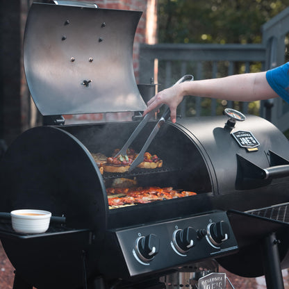 OKLAHOMA JOE'S® Canyon™ Charcoal and Propane Gas Combination Smoker and Grill, Black Steel, 24203004 - CookCave