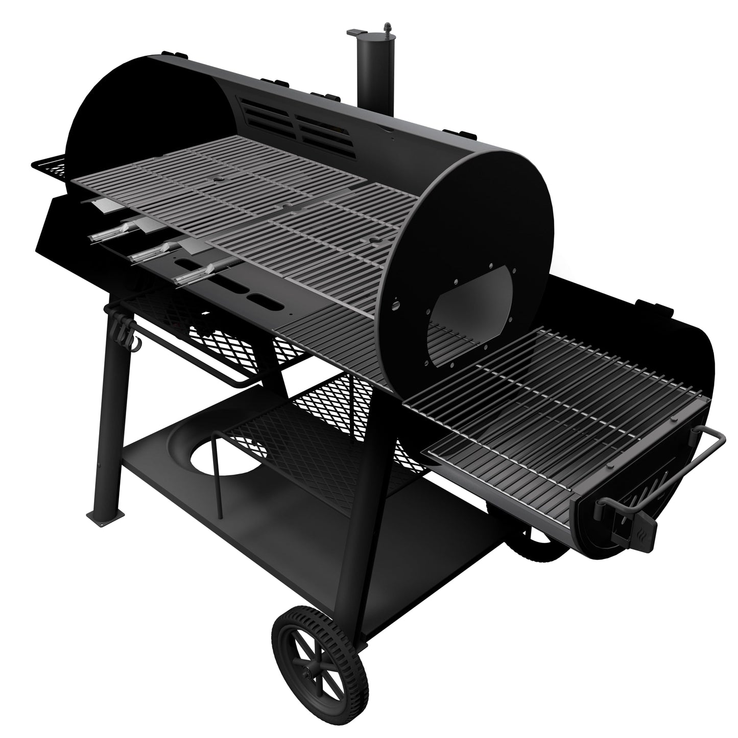OKLAHOMA JOE'S® Canyon™ Charcoal and Propane Gas Combination Smoker and Grill, Black Steel, 24203004 - CookCave