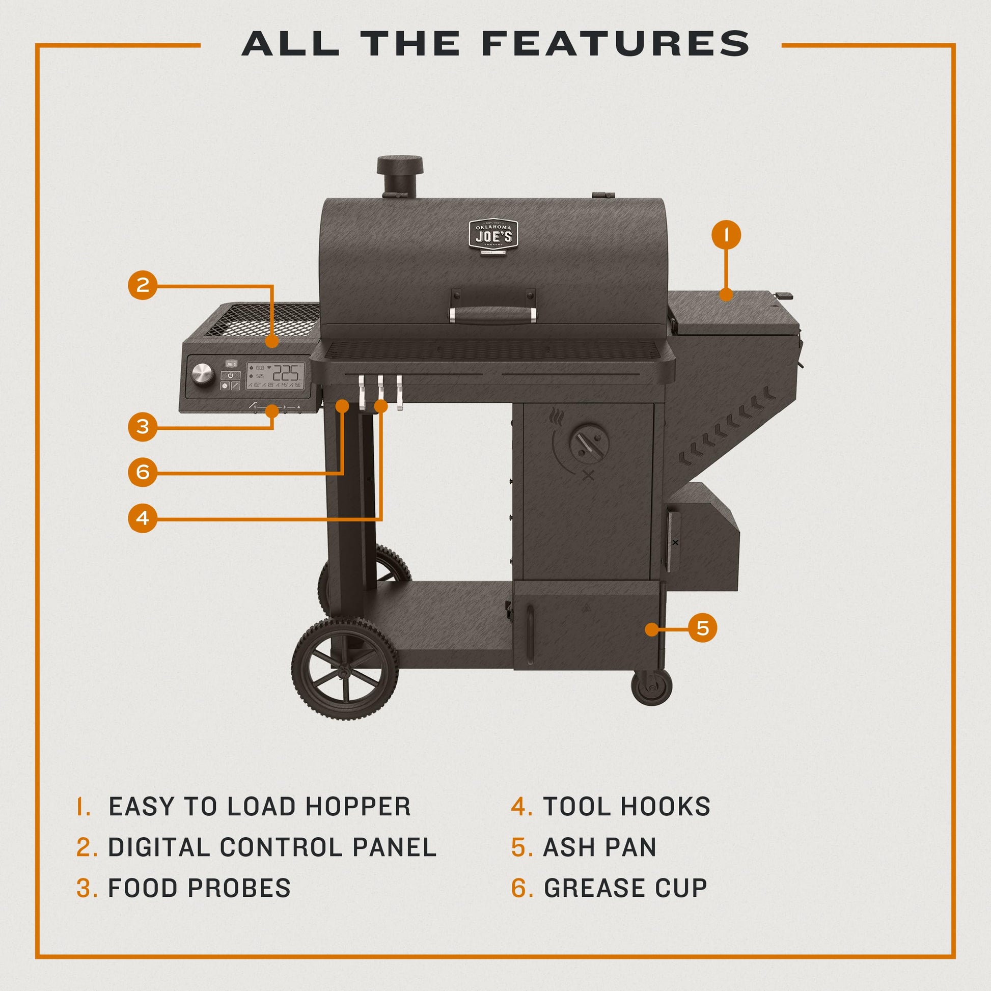 Oklahoma Joe's® Tahoma™ 900 Auto-Feed Charcoal Smoker & Grill w/Wi-Fi - 25203114 - CookCave