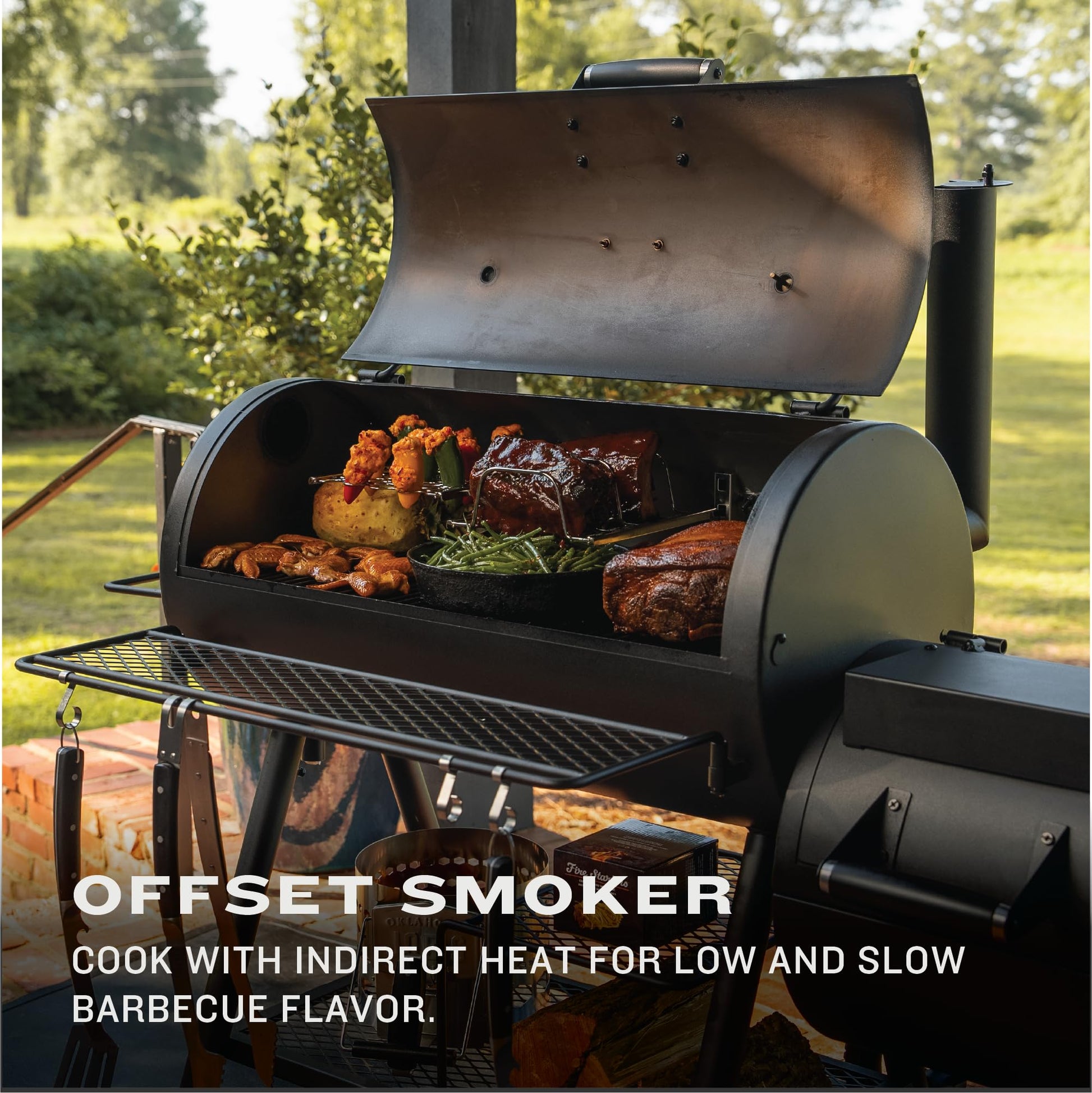 Oklahoma Joes® Highland Offset Reverse Flow Smoker and Grill - 24203003 - CookCave
