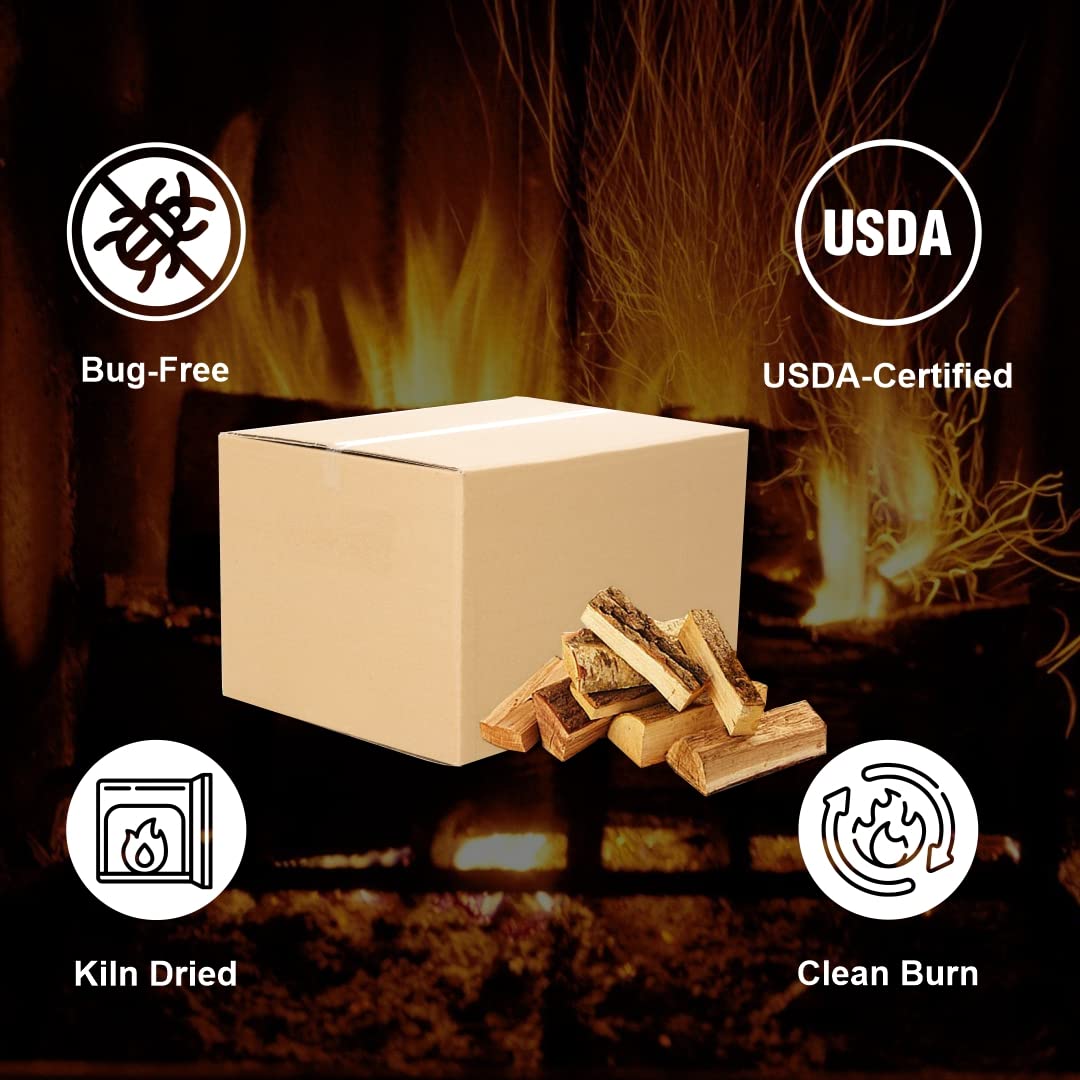 Old Potters Kiln Dried Firewood - Oak, 1100 Cu. in, 16-18 Logs ~ 8" x 2.5" Logs. Cooking Wood for Grilling, Smoking, and Firepits, Oak. - CookCave