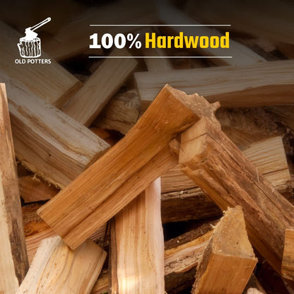 Old Potters Kiln Dried Firewood - Oak, 1100 Cu. in, 16-18 Logs ~ 8" x 2.5" Logs. Cooking Wood for Grilling, Smoking, and Firepits, Oak. - CookCave