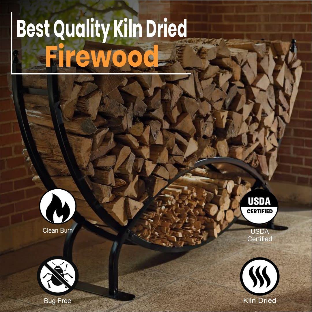 Old Potters Kiln Dried Firewood - Oak, 1100 Cu. in, 16-18 Logs ~ 8" x 2.5" Logs. Cooking Wood for Grilling, Smoking, and Firepits, Oak. - CookCave